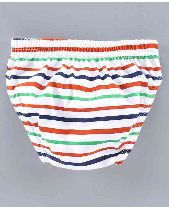 Babyhug 100% Cotton Briefs Multiprint Pack of 3 - White Blue
