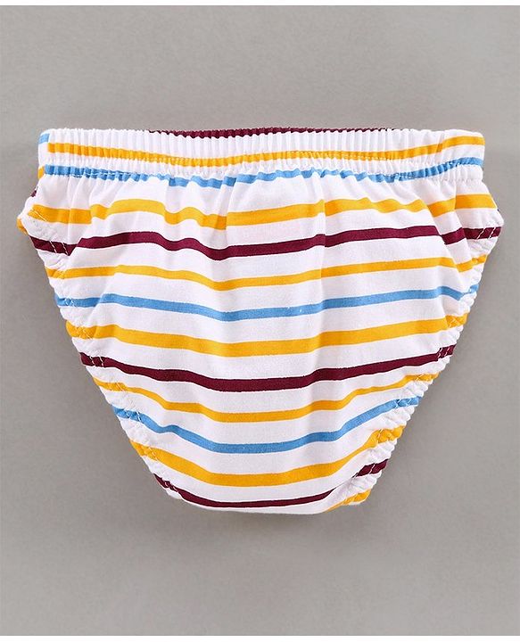 Babyhug 100% Cotton Briefs Animal Print Pack of 3 - White Yellow