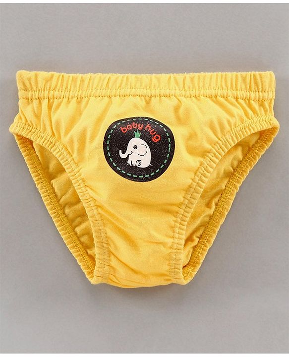 Babyhug 100% Cotton Briefs Animal Print Pack of 3 - White Yellow