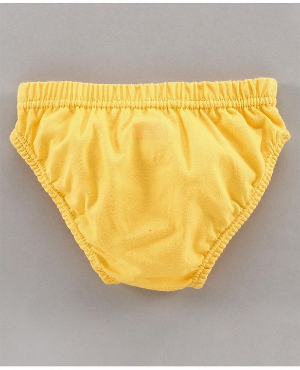 Babyhug 100% Cotton Briefs Animal Print Pack of 3 - White Yellow