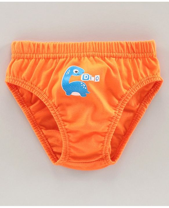 Babyhug 100% Cotton Briefs Pack of 3 - Orange White
