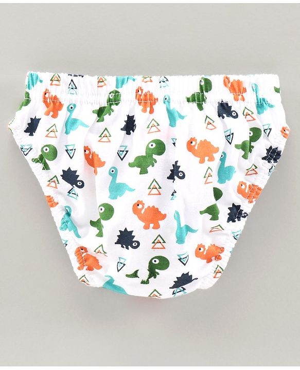 Babyhug 100% Cotton Briefs Pack of 3 - Orange White