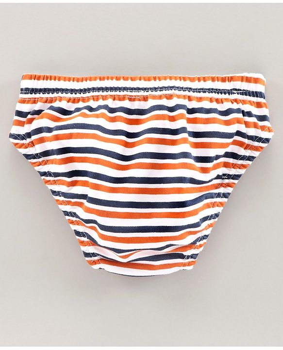 Babyhug 100% Cotton Briefs Pack of 3 - Orange White