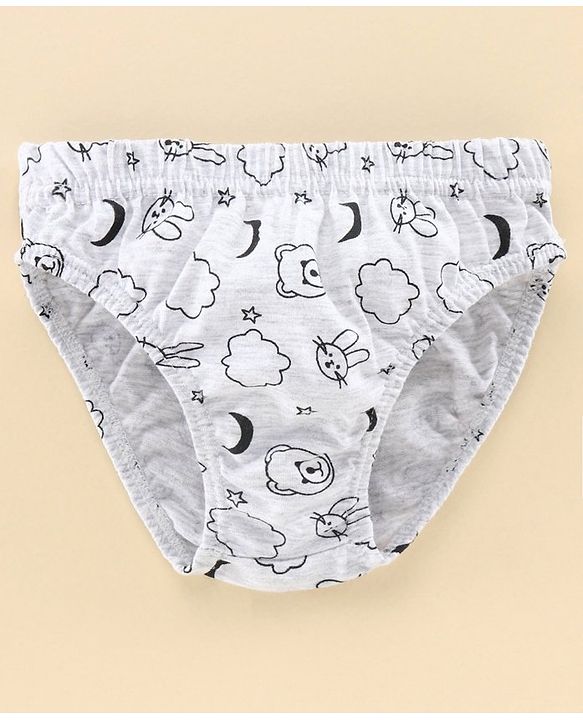 Babyhug 100% Cotton Briefs Pack of 3 - Blue Grey
