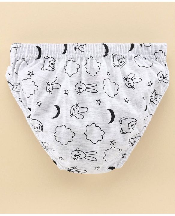 Babyhug 100% Cotton Briefs Pack of 3 - Blue Grey