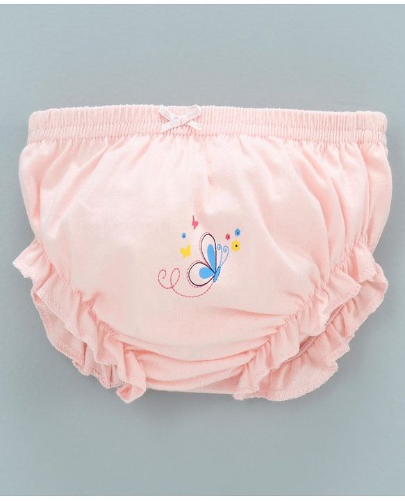 Babyhug 100% Cotton Bloomer Striped & Butterfly Print Pack of 3 - Pink