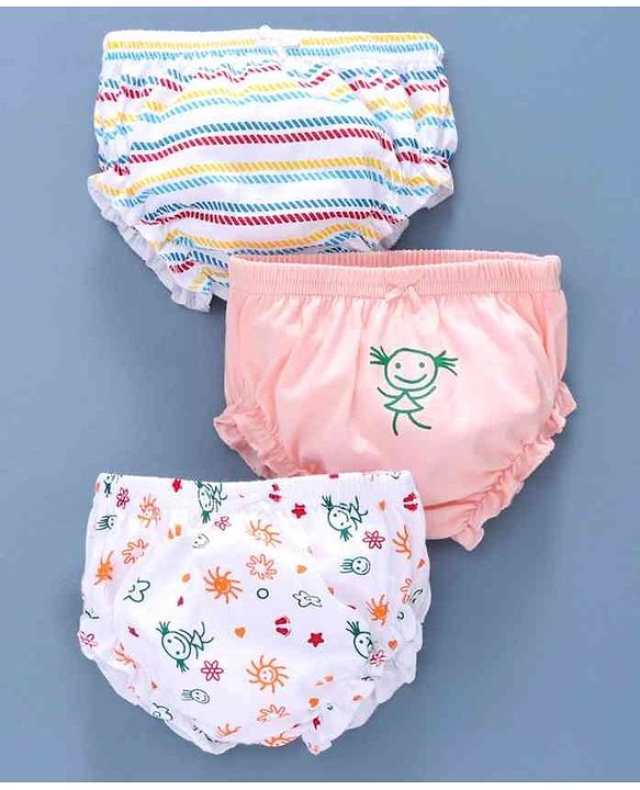 Babyhug 100% Cotton Bloomer Pack of 3 -  Coral