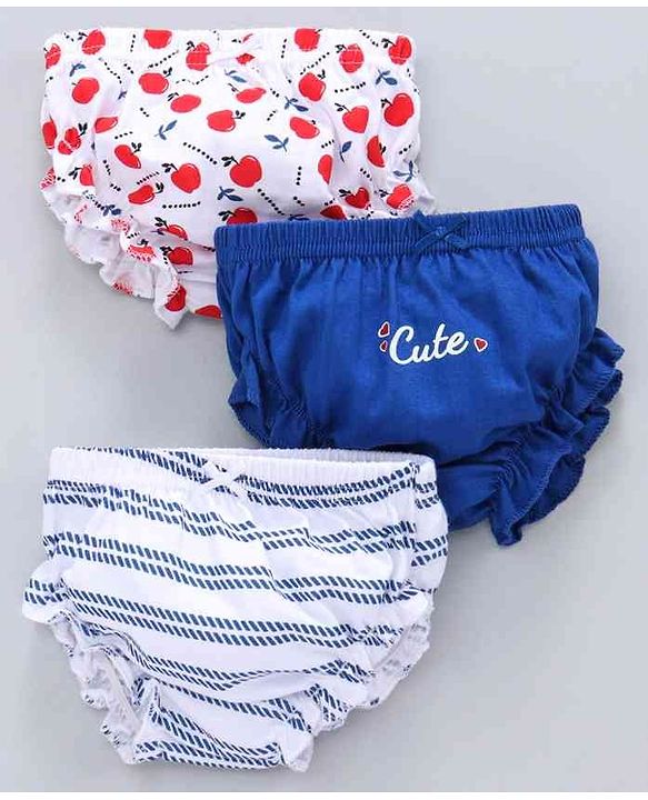 Babyhug 100% Cotton Bloomers Pack of 3 - Navy Blue