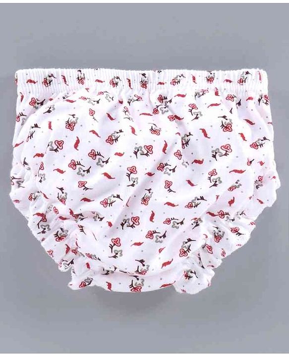 Babyhug 100% Cotton Bloomers Multiprint Pack of 3 - White Red