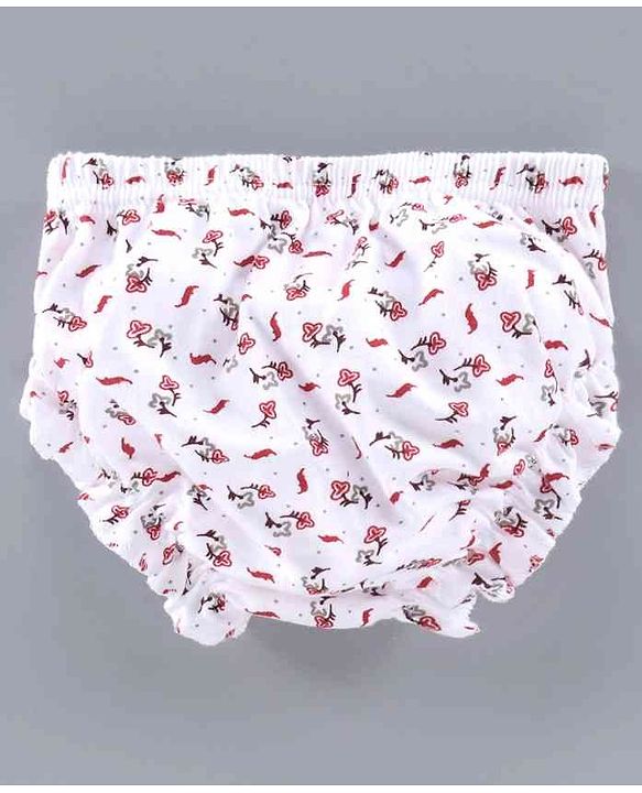 Babyhug 100% Cotton Bloomers Multiprint Pack of 3 - White Red