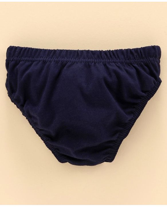 Babyhug 100% Cotton Brief Star Print Pack of 3 - White Navy Blue