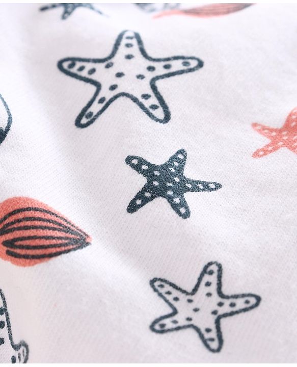 Babyhug 100% Cotton Brief Star Print Pack of 3 - White Navy Blue