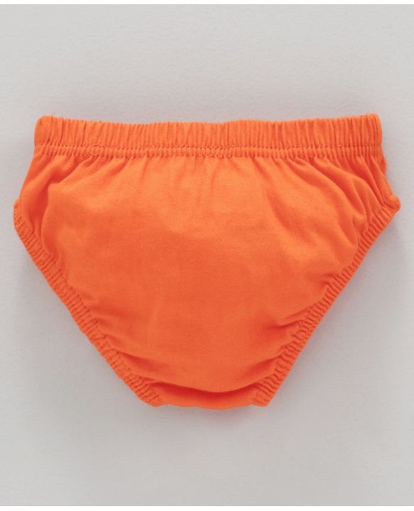 Babyhug 100% Cotton Brief Star Print Pack of 3 - White Orange