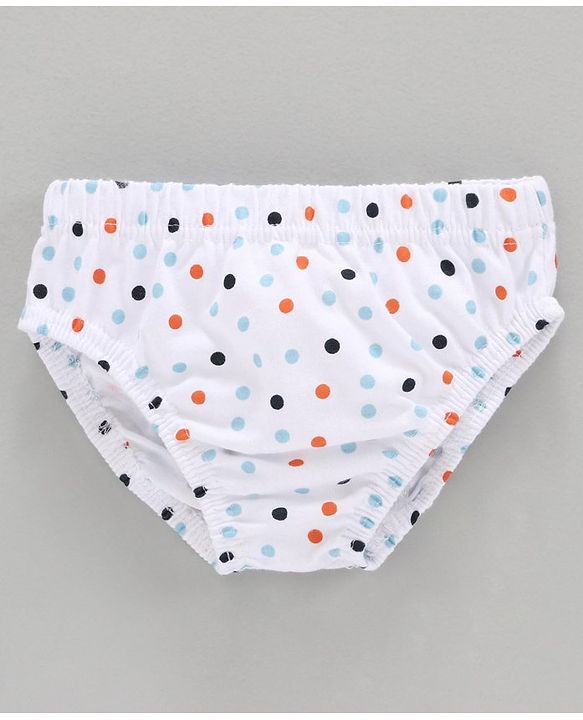 Babyhug 100% Cotton Brief Star Print Pack of 3 - White Orange