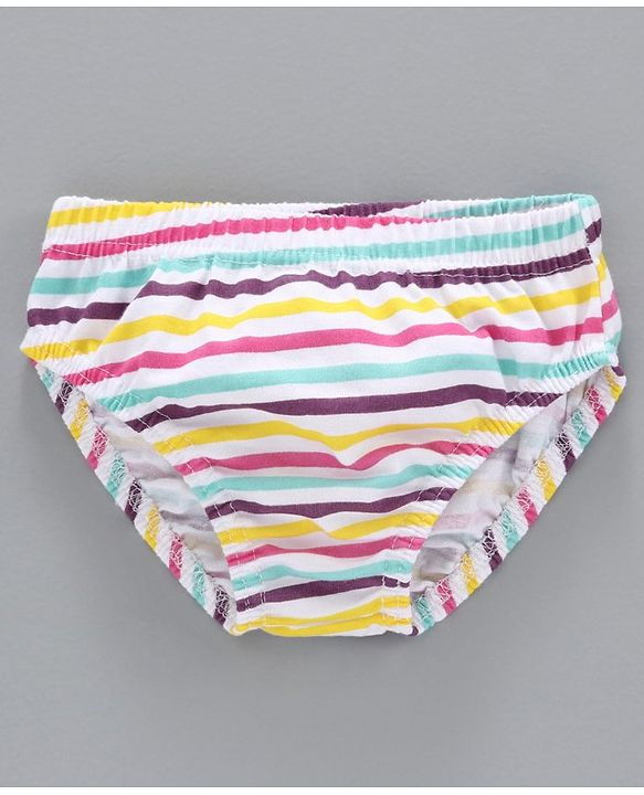 Babyhug 100% Cotton Brief Polka Dot Print Pack of 3 - White Blue