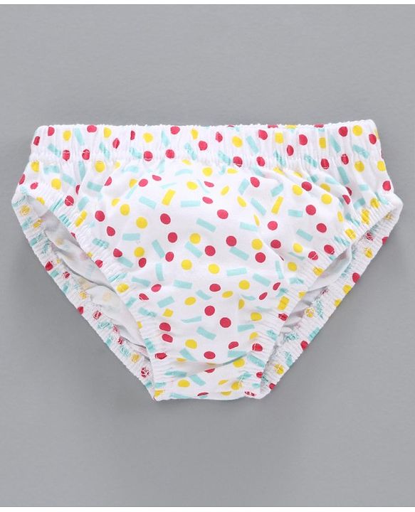 Babyhug 100% Cotton Brief Polka Dot Print Pack of 3 - White Blue