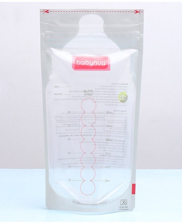 Babyhug Milk Storage Bag Pack of 30 - 180 ml Each