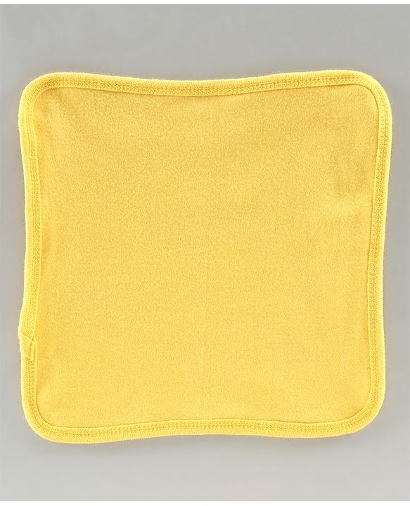 Babyhug 100% Cotton Double Layer Wash Cloth Pack of 3 - Yellow Orange Blue