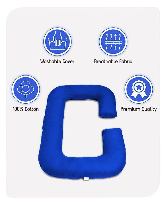 Babyhug Cotton C Shape Maternity Pillow - Royal Blue