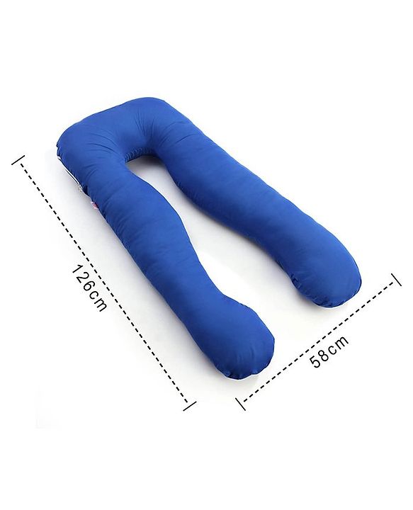Babyhug Cotton U Shape Maternity Pillow - Royal Blue