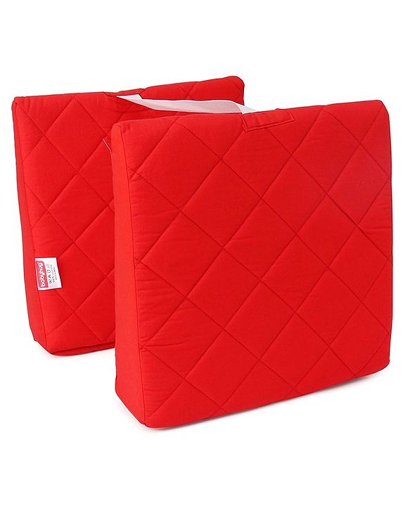 Babyhug Maternity Double Wedge Pillow With Quilted Cover - Red| Soft yet Firm| Breathable Fabric| Removable & Washable Outer Cover| Quilted Cotton Fabric| Sleep & Back Support| Relieves Back Pain| Ideal for Pregnant Women| Facilitates Peaceful Sleep