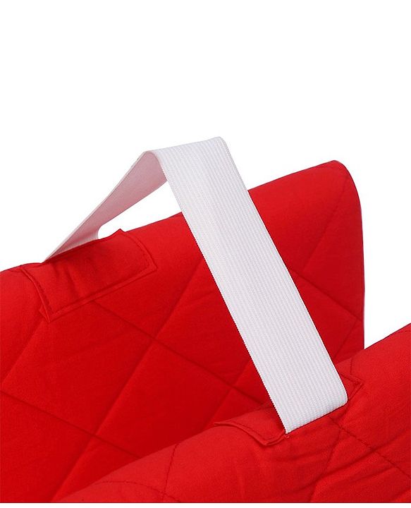 Babyhug Maternity Double Wedge Pillow With Quilted Cover - Red| Soft yet Firm| Breathable Fabric| Removable & Washable Outer Cover| Quilted Cotton Fabric| Sleep & Back Support| Relieves Back Pain| Ideal for Pregnant Women| Facilitates Peaceful Sleep