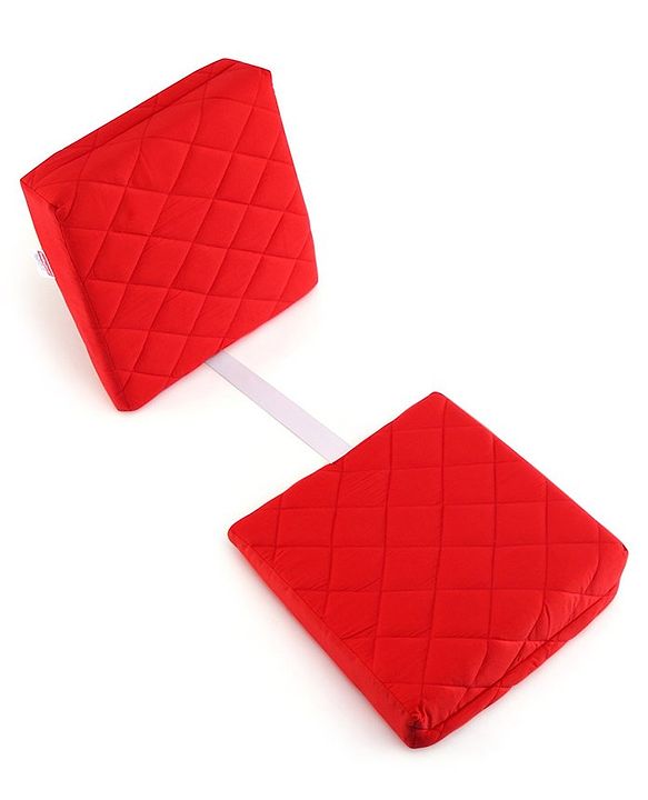 Babyhug Maternity Double Wedge Pillow With Quilted Cover - Red| Soft yet Firm| Breathable Fabric| Removable & Washable Outer Cover| Quilted Cotton Fabric| Sleep & Back Support| Relieves Back Pain| Ideal for Pregnant Women| Facilitates Peaceful Sleep