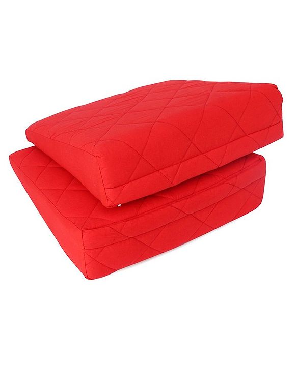 Babyhug Maternity Double Wedge Pillow With Quilted Cover - Red| Soft yet Firm| Breathable Fabric| Removable & Washable Outer Cover| Quilted Cotton Fabric| Sleep & Back Support| Relieves Back Pain| Ideal for Pregnant Women| Facilitates Peaceful Sleep