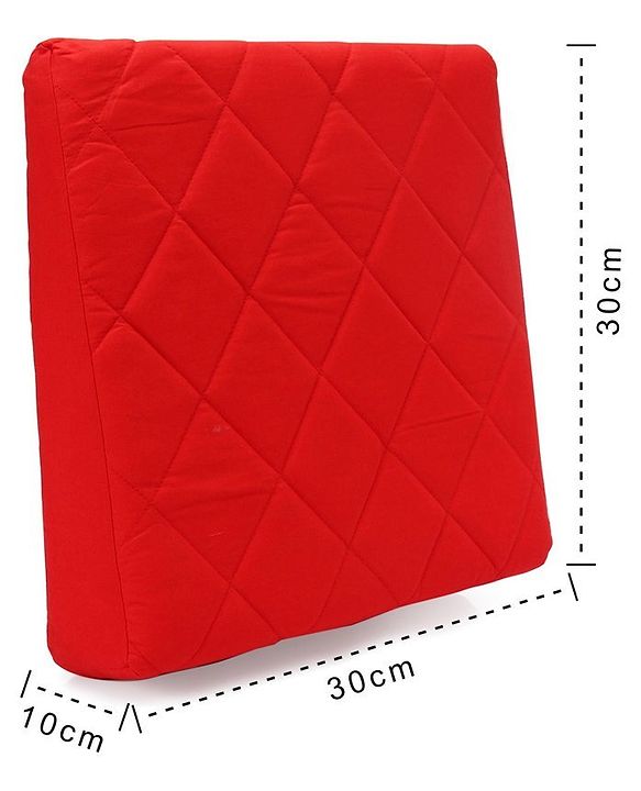 Babyhug Cotton Maternity Wedge Pillow With Quilted Cover - Red| Soft yet Firm| Breathable Fabric| Removable & Washable Outer Cover| Quilted Cotton Fabric| Sleep & Back Support| Relieves Back Pain| Ideal for Pregnant Women| Facilitates Peaceful Sleep