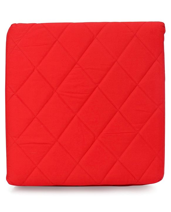 Babyhug Cotton Maternity Wedge Pillow With Quilted Cover - Red| Soft yet Firm| Breathable Fabric| Removable & Washable Outer Cover| Quilted Cotton Fabric| Sleep & Back Support| Relieves Back Pain| Ideal for Pregnant Women| Facilitates Peaceful Sleep
