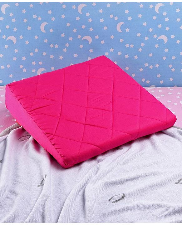 Babyhug Cotton Maternity Wedge Pillow With Quilted Cover - Pink| Soft yet Firm| Breathable Fabric| Removable & Washable Outer Cover| Quilted Cotton Fabric| Sleep & Back Support| Relieves Back Pain| Ideal for Pregnant Women| Facilitates Peaceful Sleep
