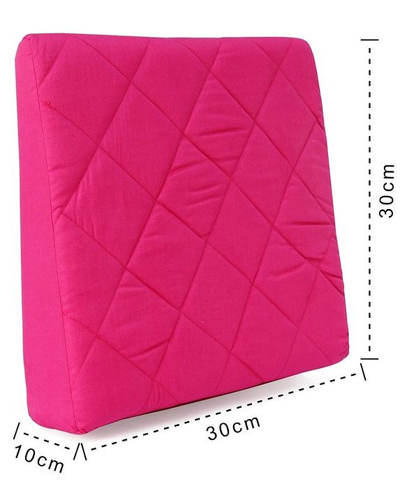 Babyhug Cotton Maternity Wedge Pillow With Quilted Cover - Pink| Soft yet Firm| Breathable Fabric| Removable & Washable Outer Cover| Quilted Cotton Fabric| Sleep & Back Support| Relieves Back Pain| Ideal for Pregnant Women| Facilitates Peaceful Sleep