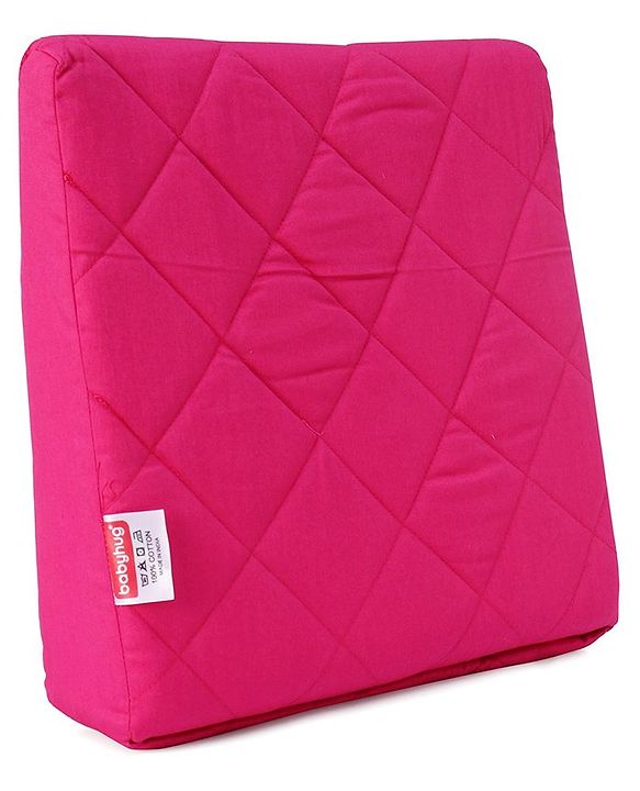 Babyhug Cotton Maternity Wedge Pillow With Quilted Cover - Pink| Soft yet Firm| Breathable Fabric| Removable & Washable Outer Cover| Quilted Cotton Fabric| Sleep & Back Support| Relieves Back Pain| Ideal for Pregnant Women| Facilitates Peaceful Sleep