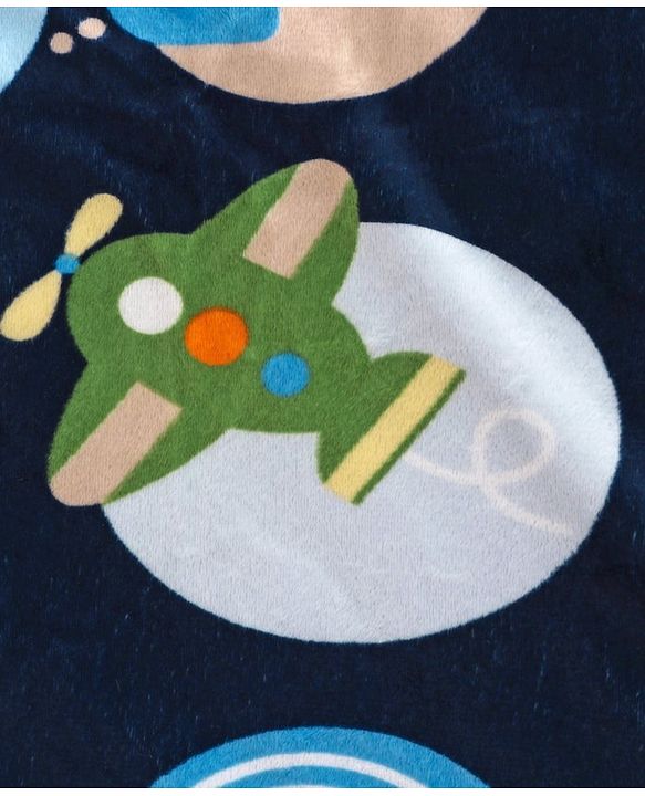 Babyhug Sherin & Poly Wool All Season Blanket Vehicle Design - Blue (Blanket's Fur Color May Vary)