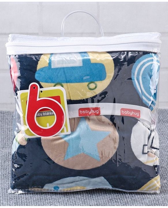 Babyhug Sherin & Poly Wool All Season Blanket Vehicle Design - Blue (Blanket's Fur Color May Vary)