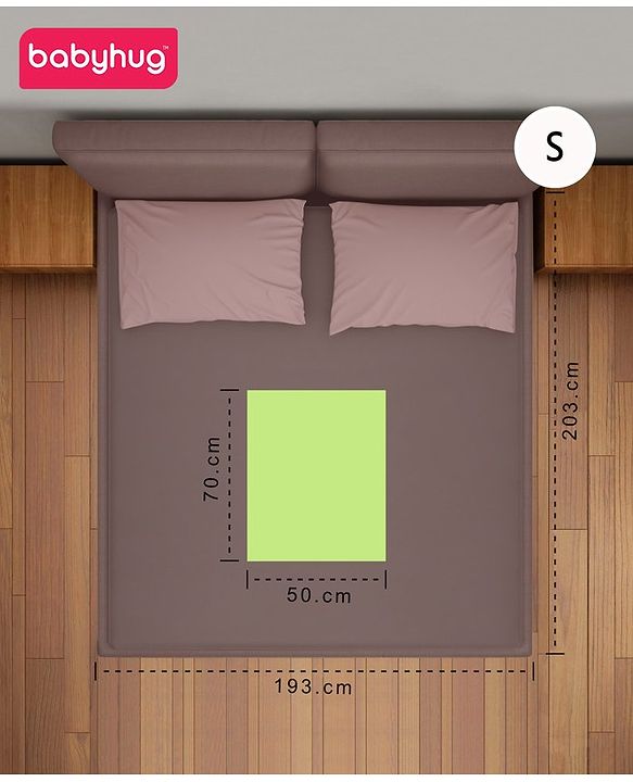 Babyhug Smart Dry Bed Protector Sheet Pack of 2 Small- Green and Pink