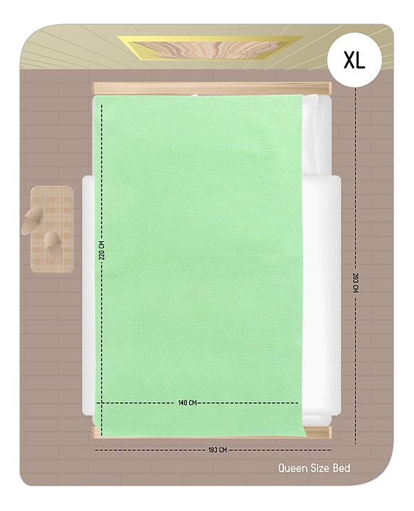 Babyhug Smart Dry Bed Protector Sheet Pack of 2 Extra Large - Blue Green