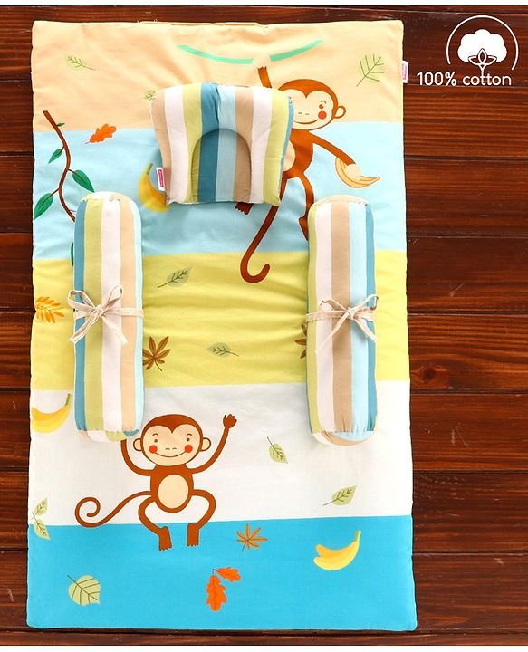 Babyhug 100% Cotton Gadda Set Monkey Theme - Multicolor
