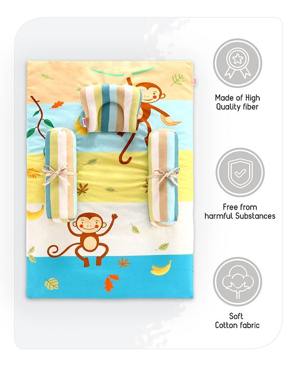 Babyhug 100% Cotton Gadda Set Monkey Theme - Multicolor