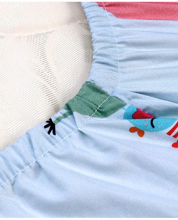 Babyhug 100% Cotton Crib Bedding Set Elephant Print Regular - Multicolor (Cot not Included)