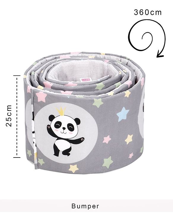 Babyhug 100% Cotton Crib Bedding Set Unicorn Print Regular - Multicolor (Cot not Included)