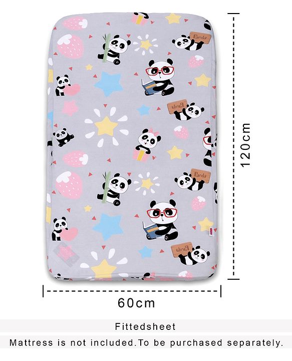 Babyhug 100% Cotton Crib Bedding Set Unicorn Print Regular - Multicolor (Cot not Included)