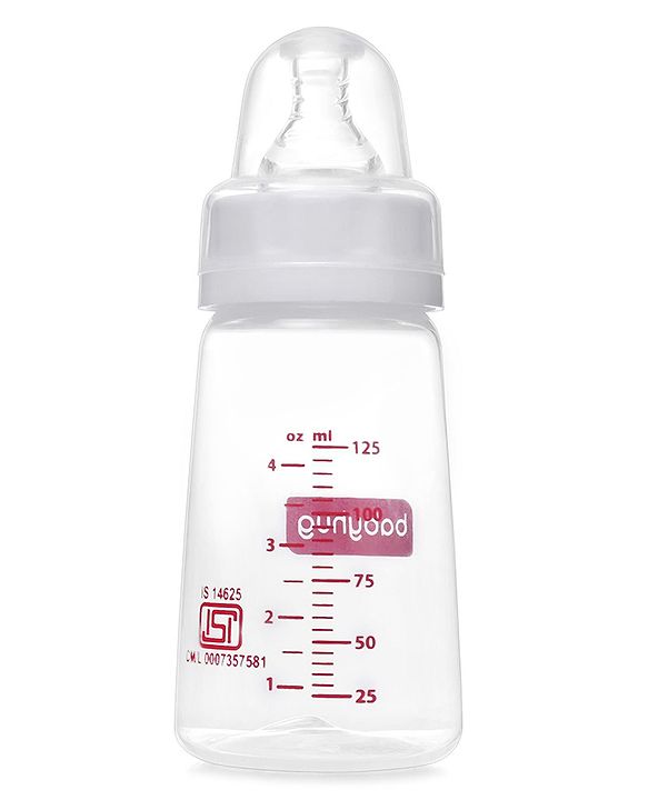 Babyhug Narrow Neck Feeding Bottle Pack of 2 Blue White - 125 ml Each
