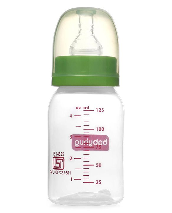 Babyhug Narrow Neck Feeding Bottle Pack of 2 Pink Green - 125 ml Each