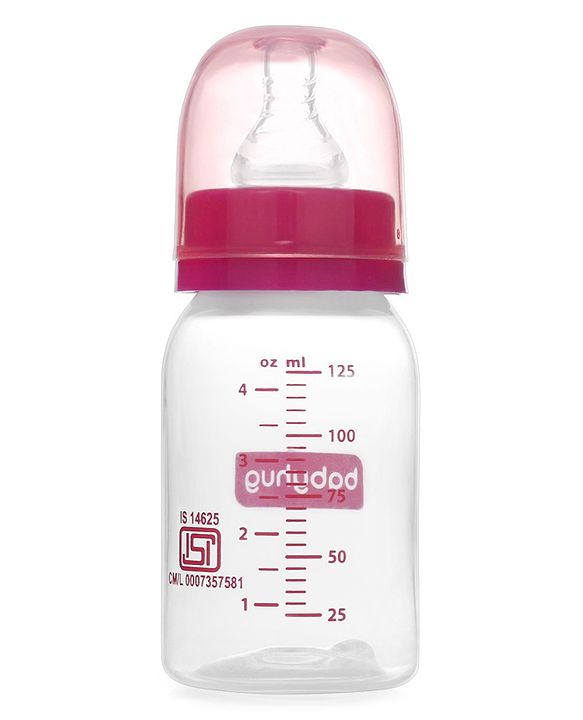 Babyhug Narrow Neck Feeding Bottle Pack of 2 Pink Green - 125 ml Each