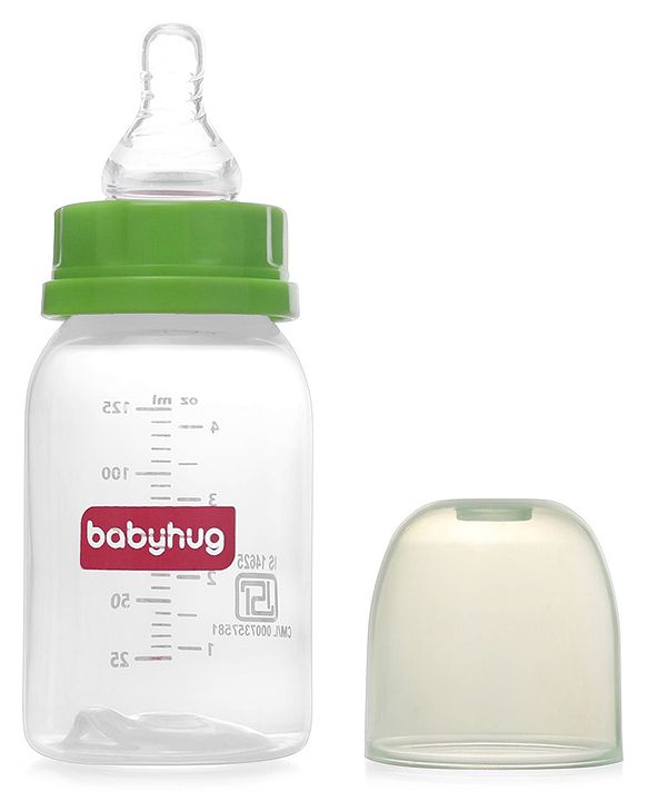 Babyhug Narrow Neck Feeding Bottle Pack of 2 Pink Green - 125 ml Each