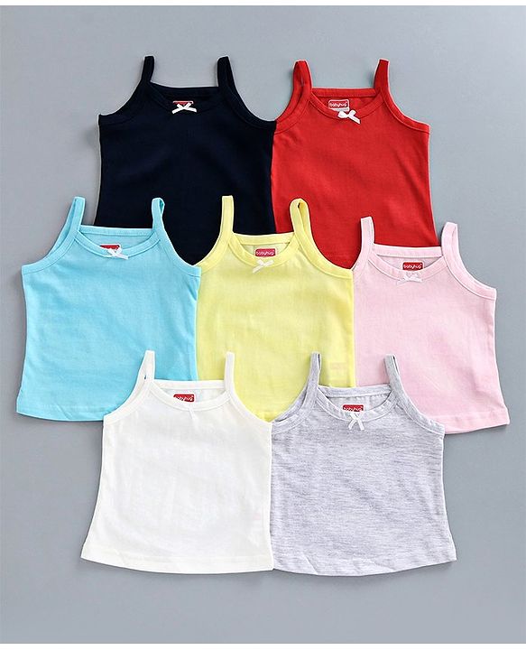 Babyhug 100% Cotton Singlet Slips Pack of 7 - Multicolour