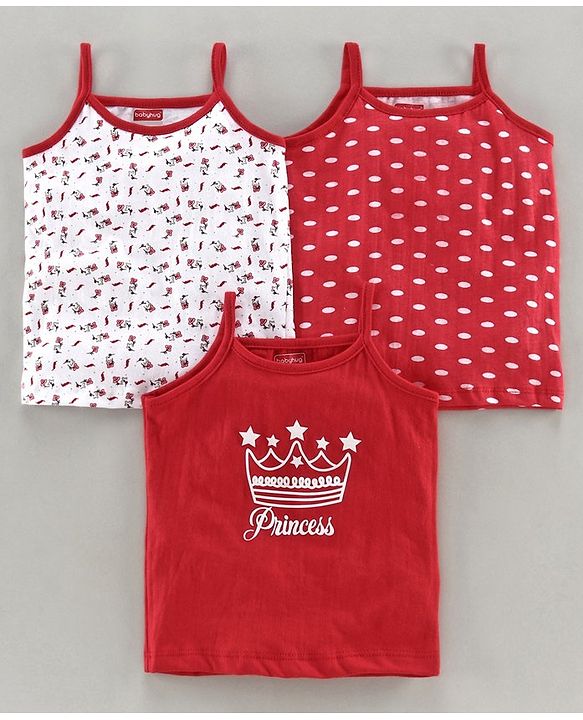 Babyhug 100% Cotton Slips Pack of 3 - Red