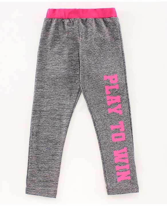 Pine Kids Full Length Dri-Fit Athleisure Leggings Play To Win Print - Grey