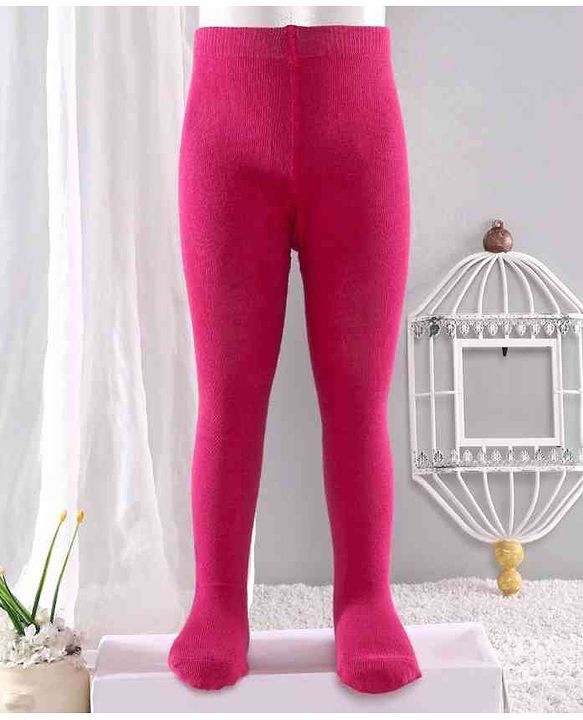 Cute Walk by Babyhug Anti-bacterial Footed Tights - Dark Pink